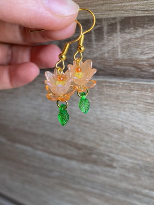 Handmade orange earrings inspired by Barbie Fairytopia