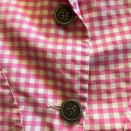 GF FERRE summer jacket like new, pink and white checkered