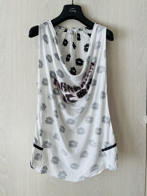Fornarina black and white top like new, size S