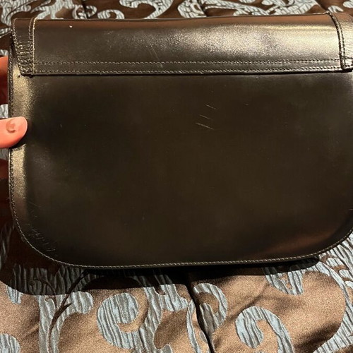 Leather vintage shoulder bag used, black