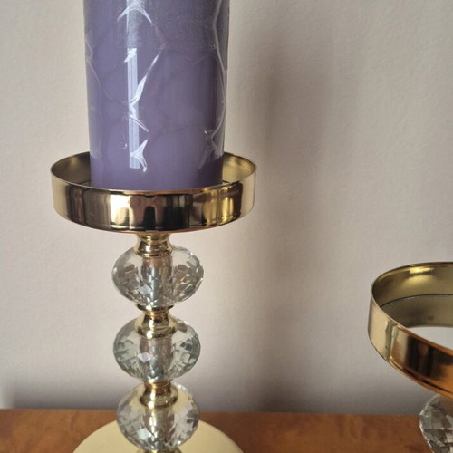 Inart metal gold candlestick set like new