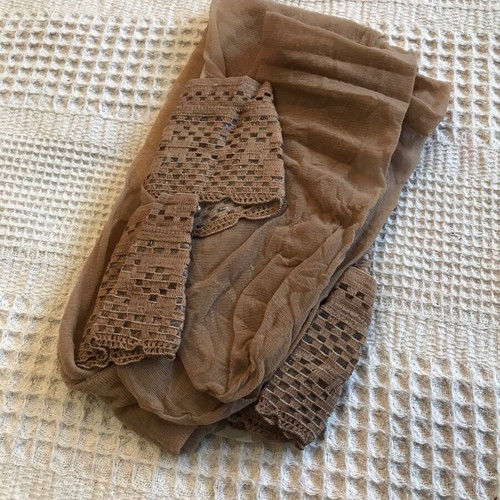 Pretty Polly lace stay up beige socks new