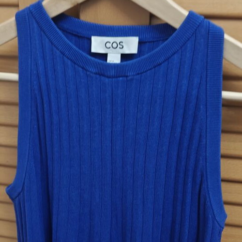 COS ribbed knit dress royal blue like new, size S