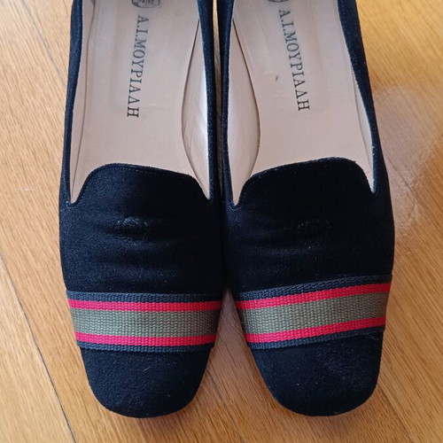 Mouriadi Shoes Black Suede With Stripe Like New Size 38.5