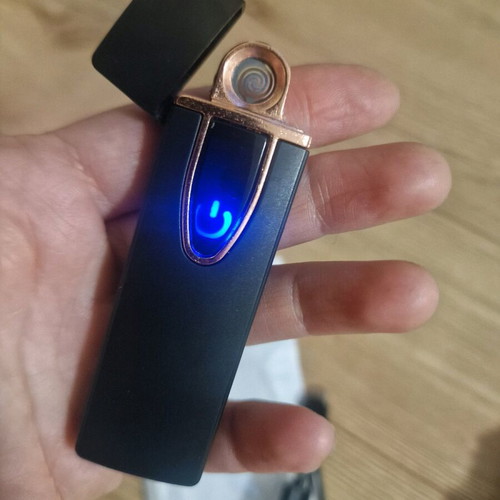 Windproof USB Lighter new, black color with touch display