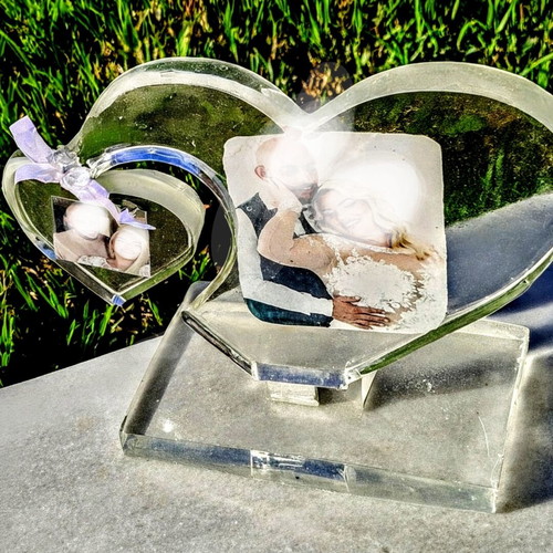 Epoxy resin heart photo frame, custom handmade