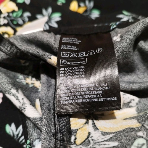 Black Jumpsuit With Yellow Flowers 100% Viscose Like New