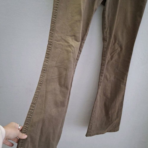 Vintage flare khaki pants with military belt, size XS, like new
