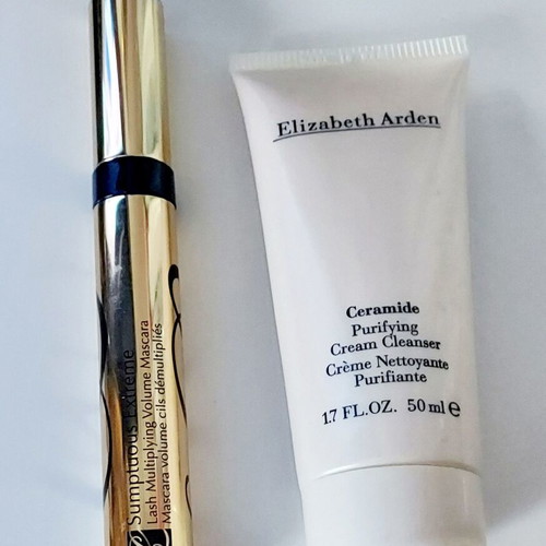 Μάσκαρα Estée Lauder μεταχειρισμένη με δώρο κρέμα καθαρισμού Elizabeth Arden καινούργια 50ml