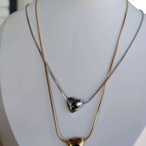 Steel necklace new, gold and silver color