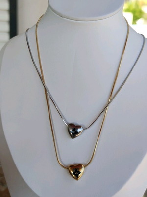 Steel necklace new, gold and silver color