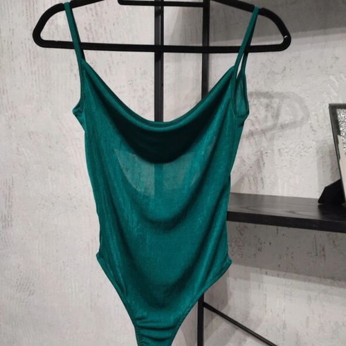Pink Woman Emerald Green Bodysuit XS new with shimmer