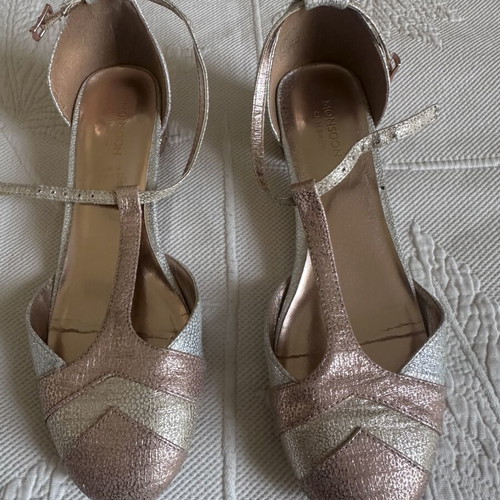 Monsoon girls' pumps like new, size 37, gold and silver