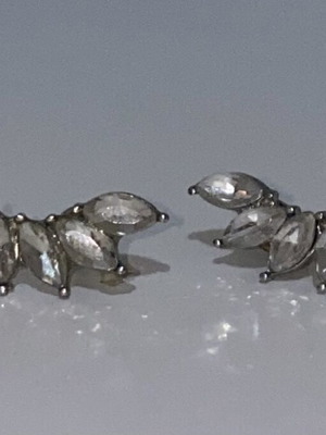 Silver Crystal Ear Climber Earrings used