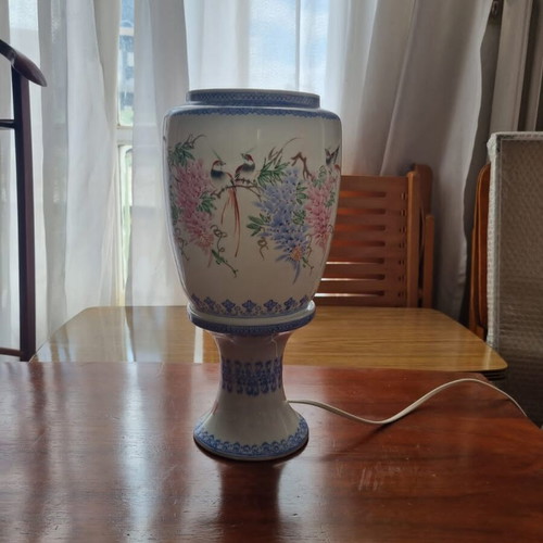 Jingdezhen PRoC porcelain lamp with birds eggshell used