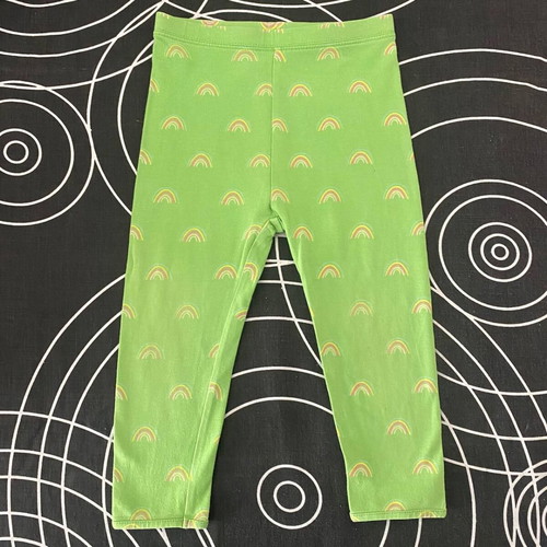 Baby leggings green with rainbow 18-24 months cotton like new