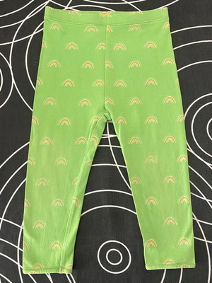 Baby leggings green with rainbow 18-24 months cotton like new