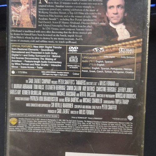Amadeus Director's Cut DVD used with Greek subtitles