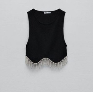 Zara crop top με στρας