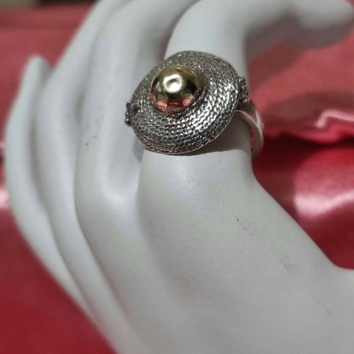 Silver ring 950 like new, sombrero shape, size 16 (56)