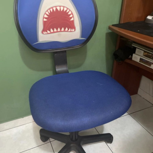 Office chair with Jaws print, comfortable seat cushion