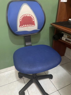 Office chair with Jaws print, comfortable seat cushion
