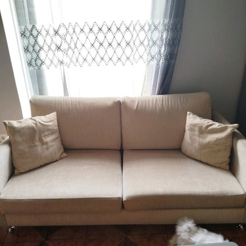 Beige sofa set like new, three-seater, two-seater and armchair