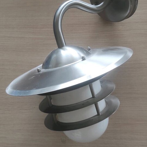 Outdoor wall lamp fire lantern, iron and glass, IP44