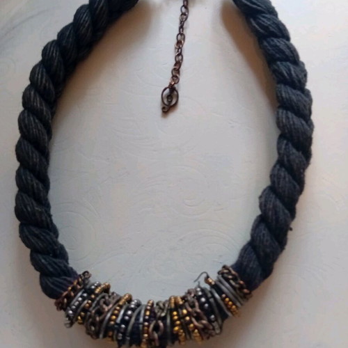 Women's chokers new, black and beige, set of two