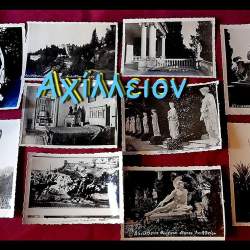 Achilleion Corfu vintage photo set of 9, 6x9 cm