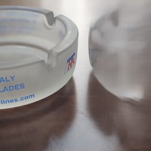 Glass ashtray used "Agoudimos" 1990s