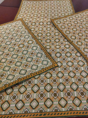 Handmade table runner new with two cross-stitch napkins