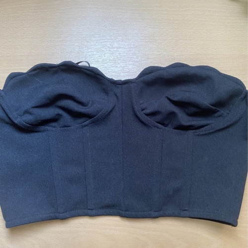 Black strapless top used with back zipper Shein size S