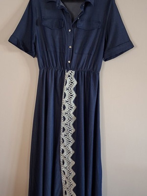 Maxi semizie dress blue, like new, FN Fashion Italy