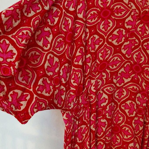 Shoeby dress L used, red pink asymmetrical hem