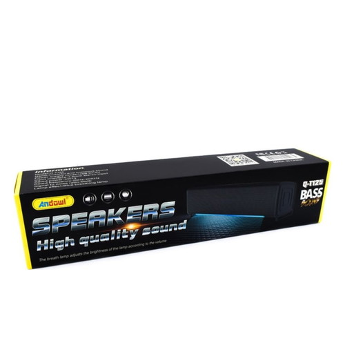 Computer speaker with decorative LED lighting, 3.5mm jack and USB new, black