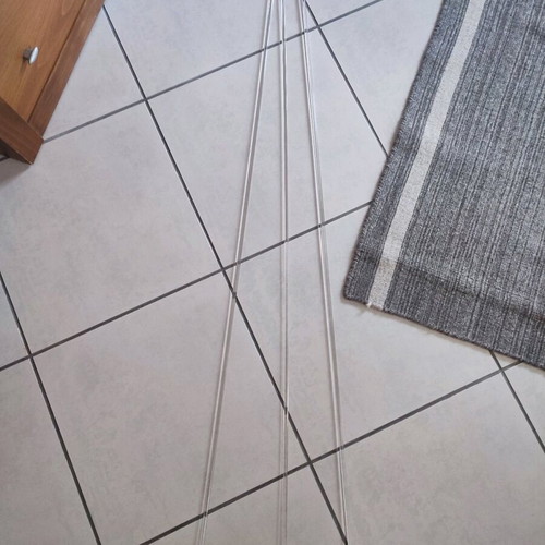Plexiglass Curtain Rods Set of 3 New, 1.30m with Metal Ring