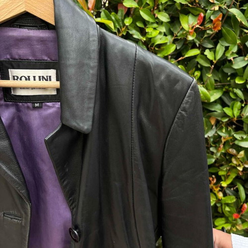 Rollini 100% leather women's jacket used, size M, black-purple