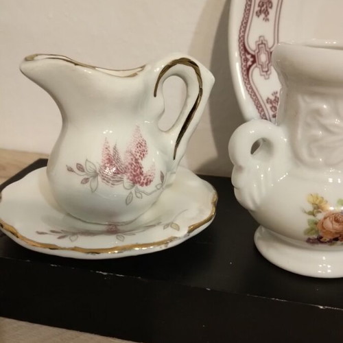 Miniature porcelain jars set like new, pack of 7 pieces