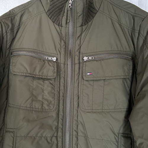 Tommy Hilfiger men's bomber jacket like new, olive green, size L