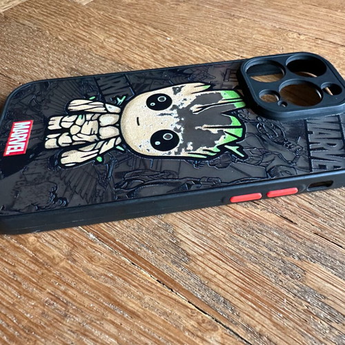 Marvel case for iPhone 14 Pro used with design wear