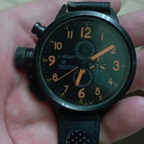 U-Boat wristwatch used, black, men's