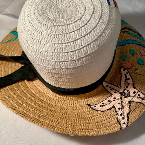Hat painted with underwater colors new