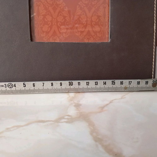 Photo frame with dark brown leatherette like new