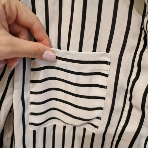 Shirt blouse Only used, polyester, black and white, size S