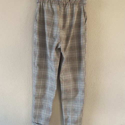 The Παντελόνι Cigarette high-waisted plaid pants with belt size S like new