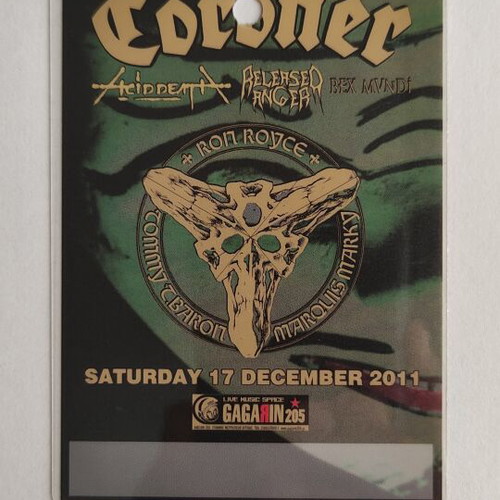 Photopass Coroner concert 17-12-2011 like new