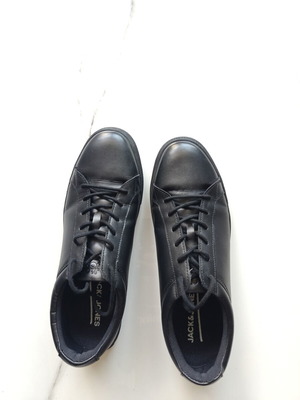 Jack & Jones JFW Galaxy sneakers δερμάτινα μαύρα μέγεθος 44 μεταχειρισμένα