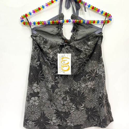 Halter floral print top 100% cotton size M new