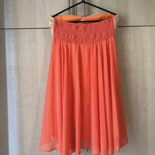 Angelo Psarros strapless dress coral, like new, size M